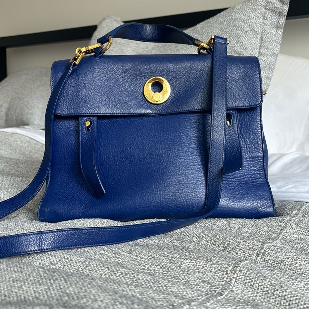 Yves Saint Laurent hand bag in royal blue